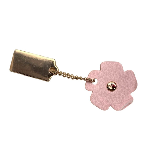 COACH Pink Gold Floral Bag Charm Hang Tag - Picture 2 of 3